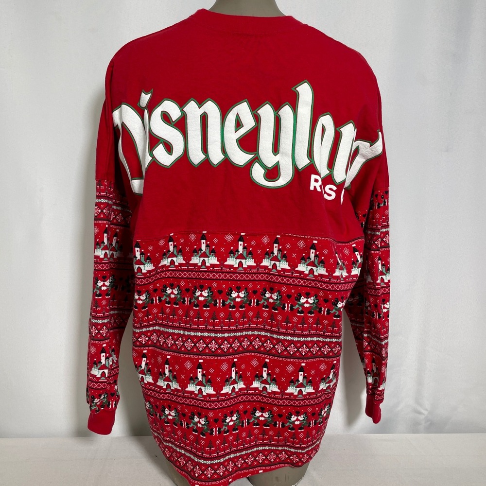 Disneyland Resort Spirit Jersey Christmas Holiday Fair Isle Shirt Women's MEDIUM
